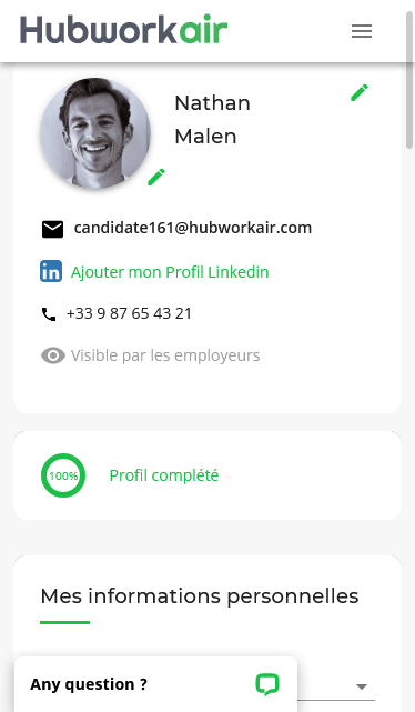 Remplissage du profil aéronautique